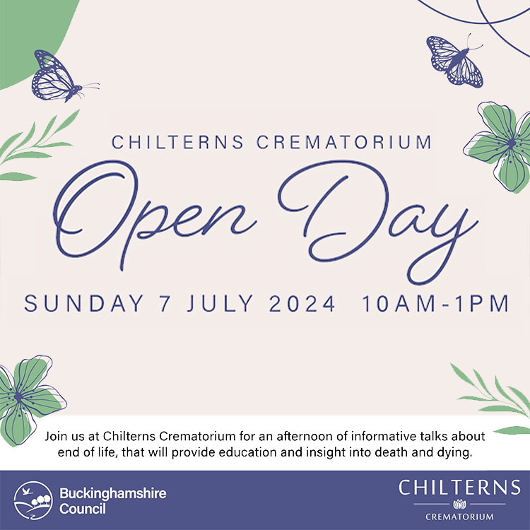 Banner for the Chilterns Crematorium open day