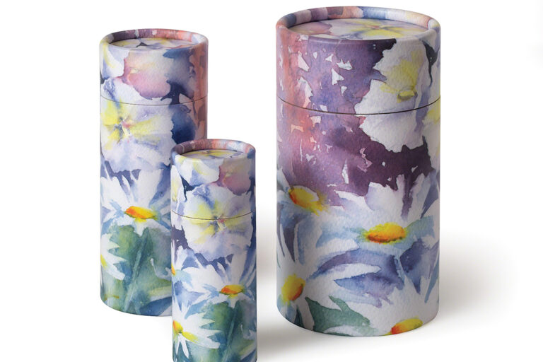 Floral print scatter tubes in three different sizes